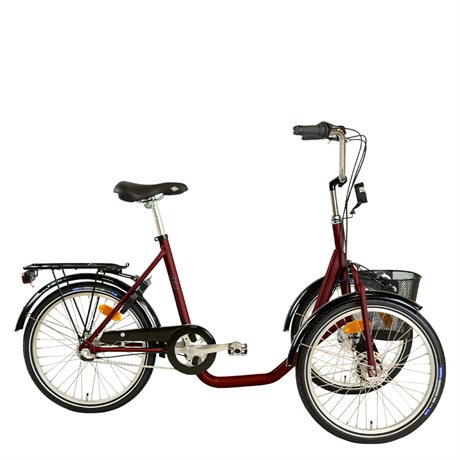 Trehjuling Cykel Monark 523 - Vinröd