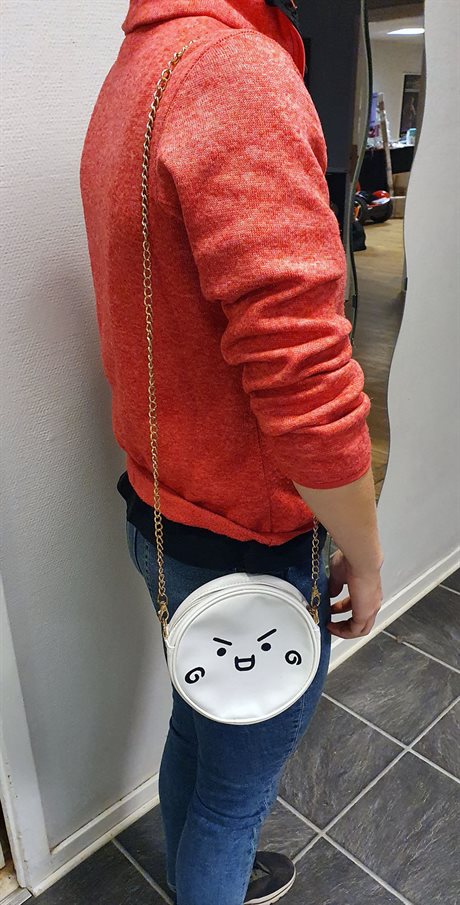 Axelväska Smiley Vit - REA