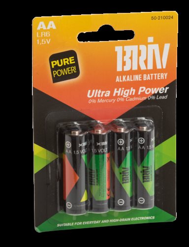 Alkaliska batterier AA (R6), 4-pack.