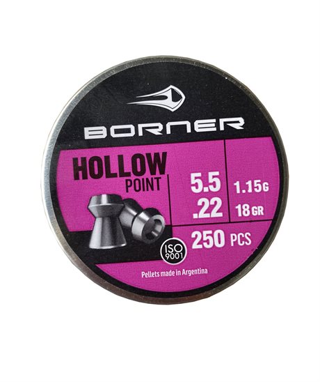 Luftvapenammunition Borner Hollowpoint 5,5mm.