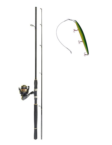 Fiskeset Starter 15-40g 240cm komplett med rulle, flätlina, wobbler och tafs!