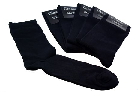 Klassiska svarta strumpor i 6-pack, Strl. 36 - 40