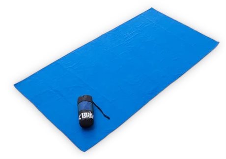 Microfiberhandduk blå - strl. 70 x 140 cm.