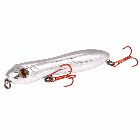 Poppers ytfiskare med rasselkulor - silver